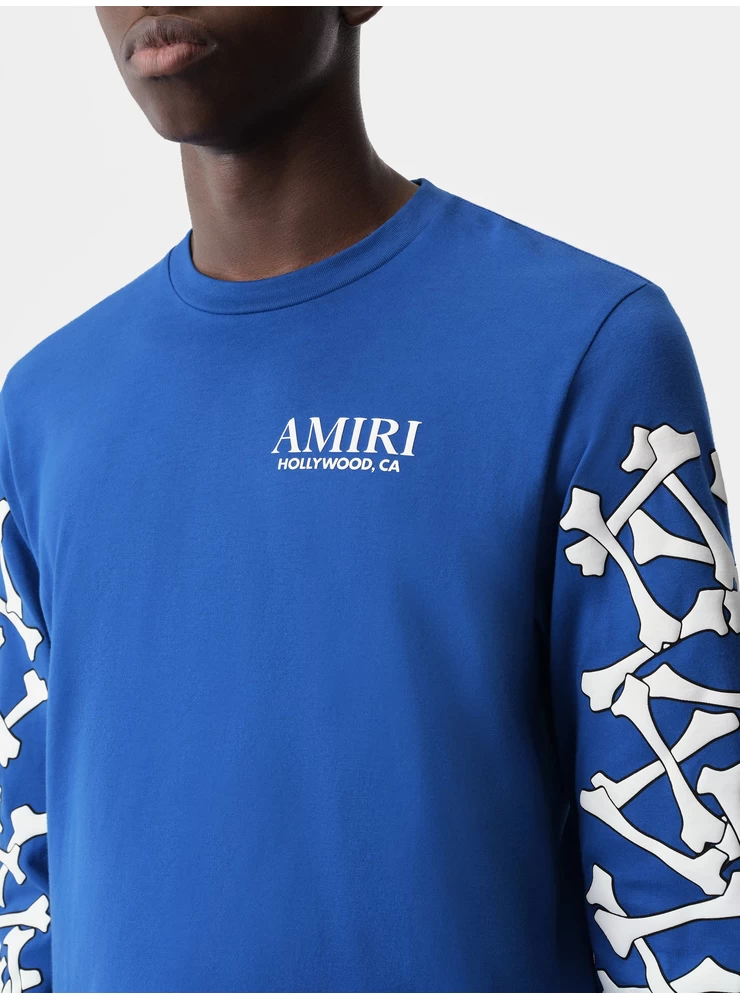 Amiri Bones Laotud Pikkade Varrukatega T-särk - Sinine