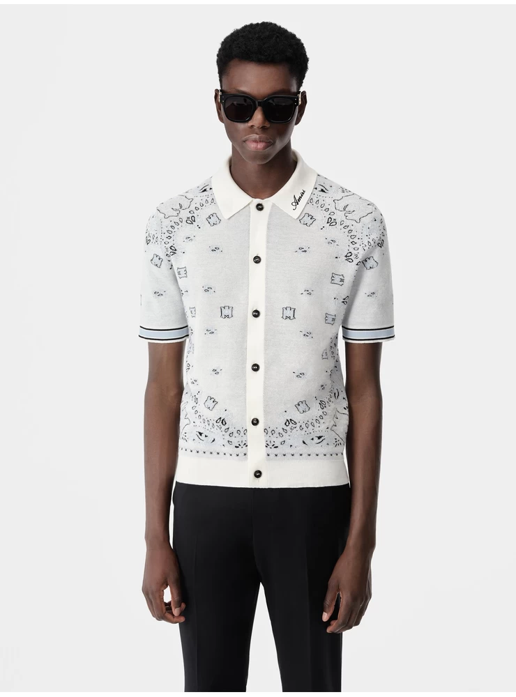 Amiri BANDANA POLO - White Blue