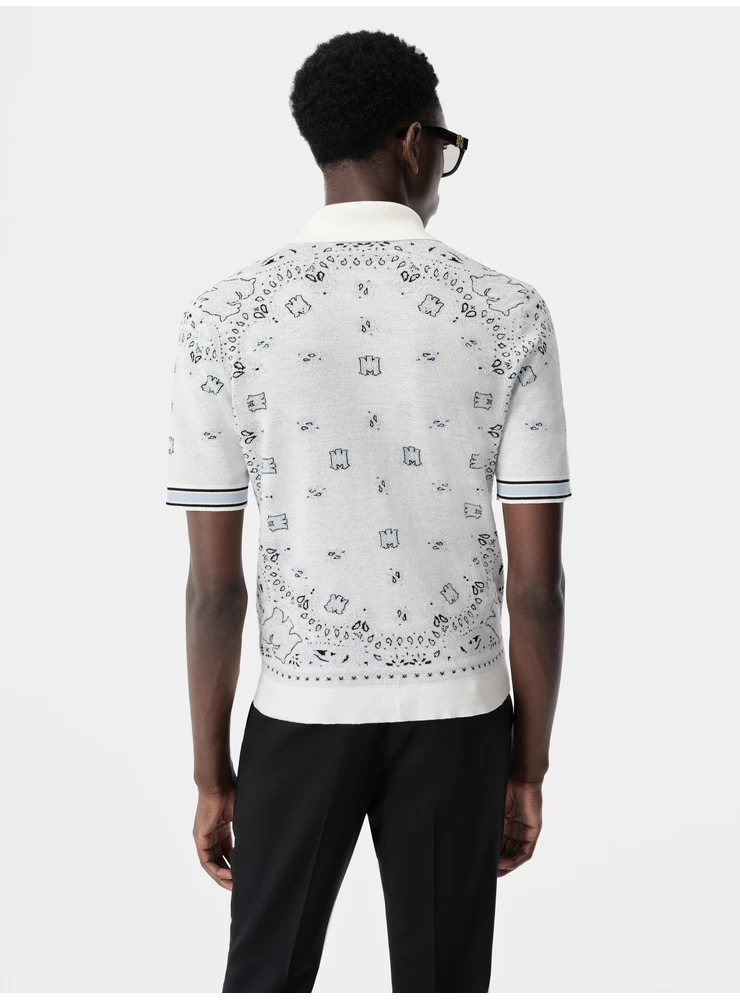 Amiri BANDANA POLO - White Blue