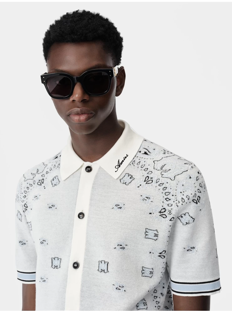Amiri BANDANA POLO - White Blue