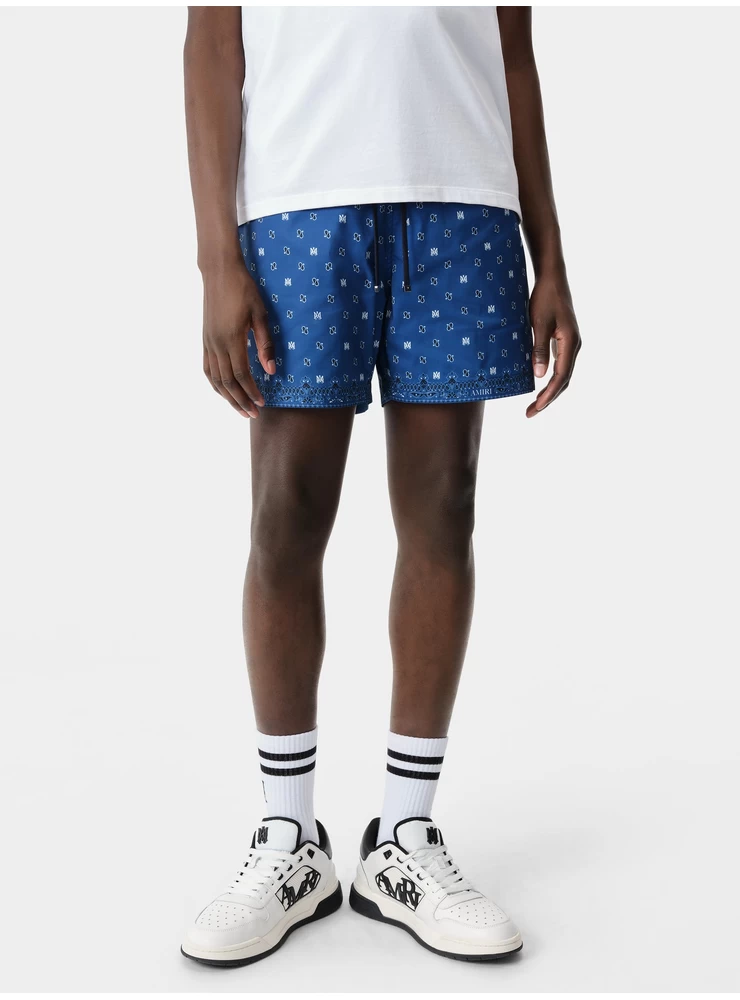 アミリ・マ ペイズリー柄 スイムトランク - ブルー