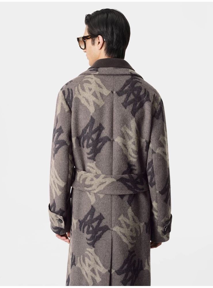 Amiri MA QUAD BRUSHED DOUBLE-BREASTED OVERCOAT - Dark Brown