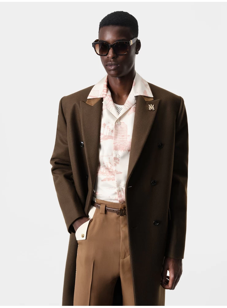 Amiri DOUBLE-BREASTED OVERCOAT - Dark Brown