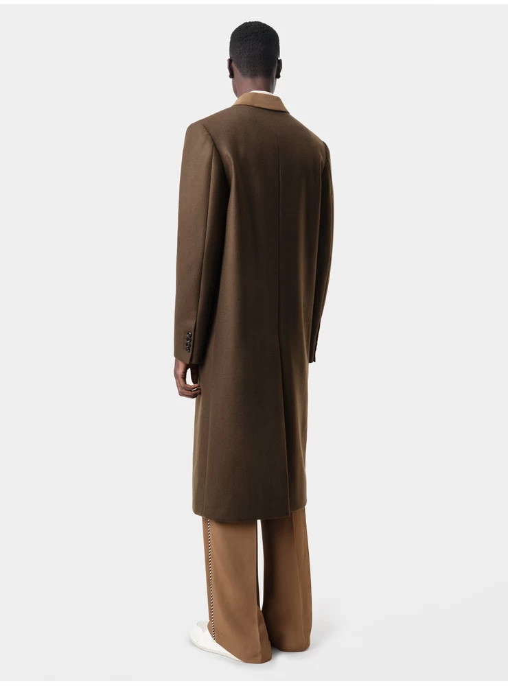 Amiri DOUBLE-BREASTED OVERCOAT - Dark Brown