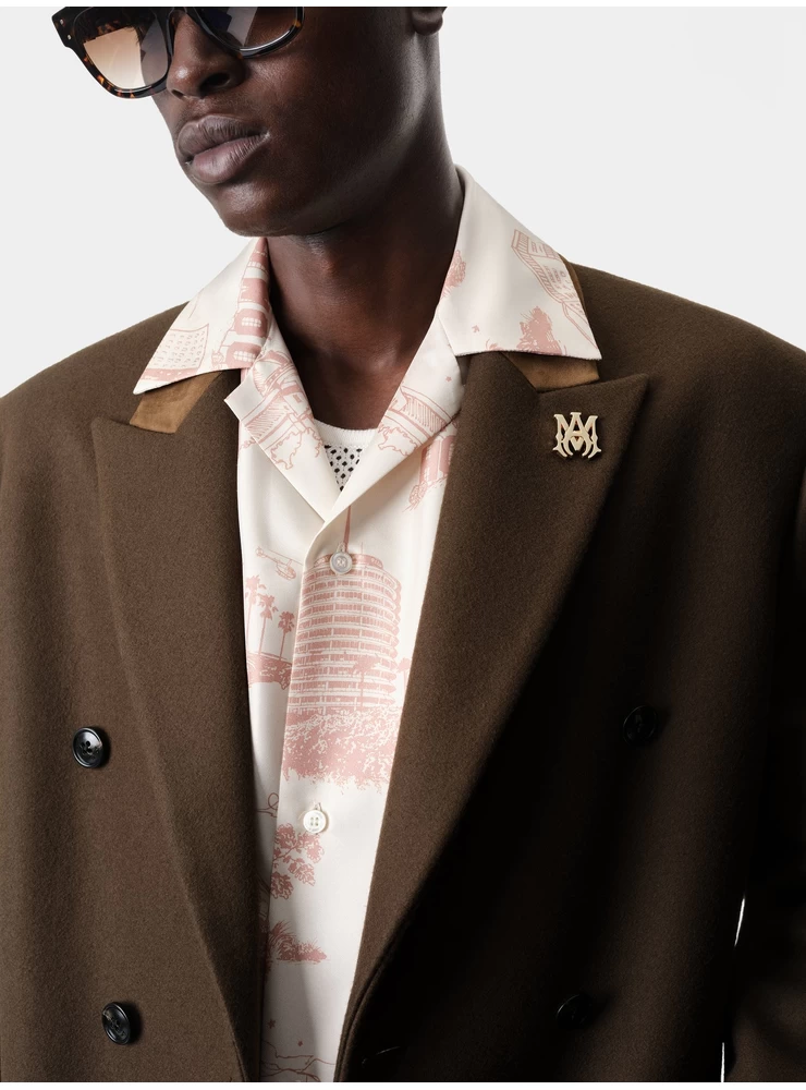 Amiri DOUBLE-BREASTED OVERCOAT - Dark Brown