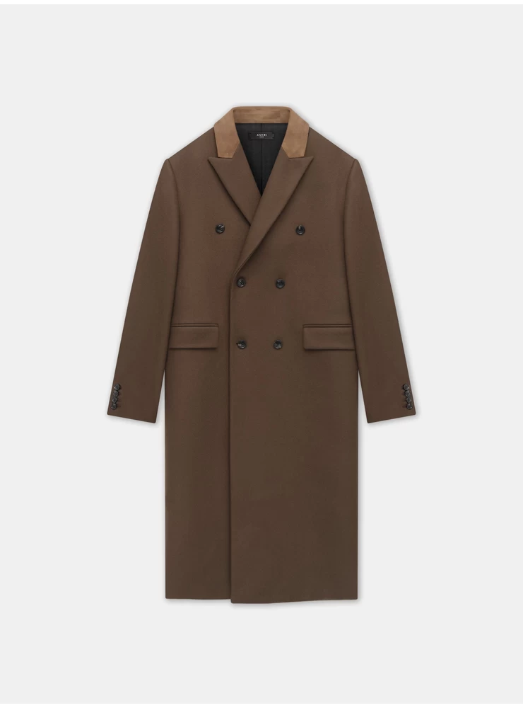 Amiri DOUBLE-BREASTED OVERCOAT - Dark Brown