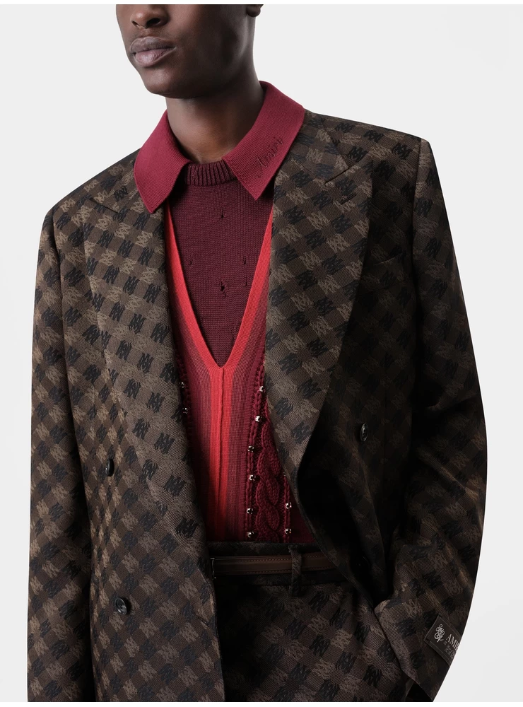Amiri MA QUAD DOUBLE-BREASTED BLAZER - Dark Brown