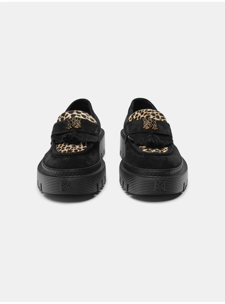Amiri MA TASSLE LEOPARD JUMBO LOAFER - Black