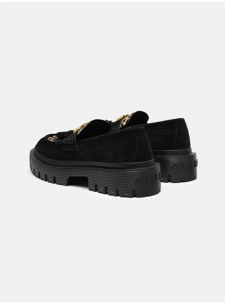 Amiri MA TASSLE LEOPARD JUMBO LOAFER - Black