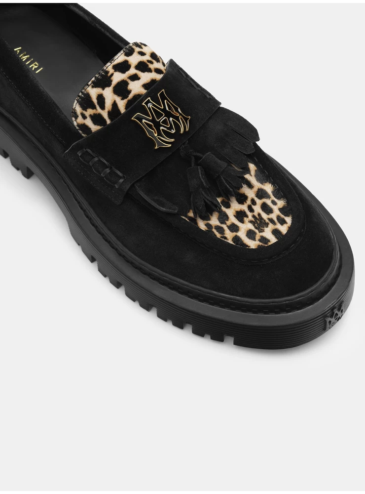 Amiri MA TASSLE LEOPARD JUMBO LOAFER - Black