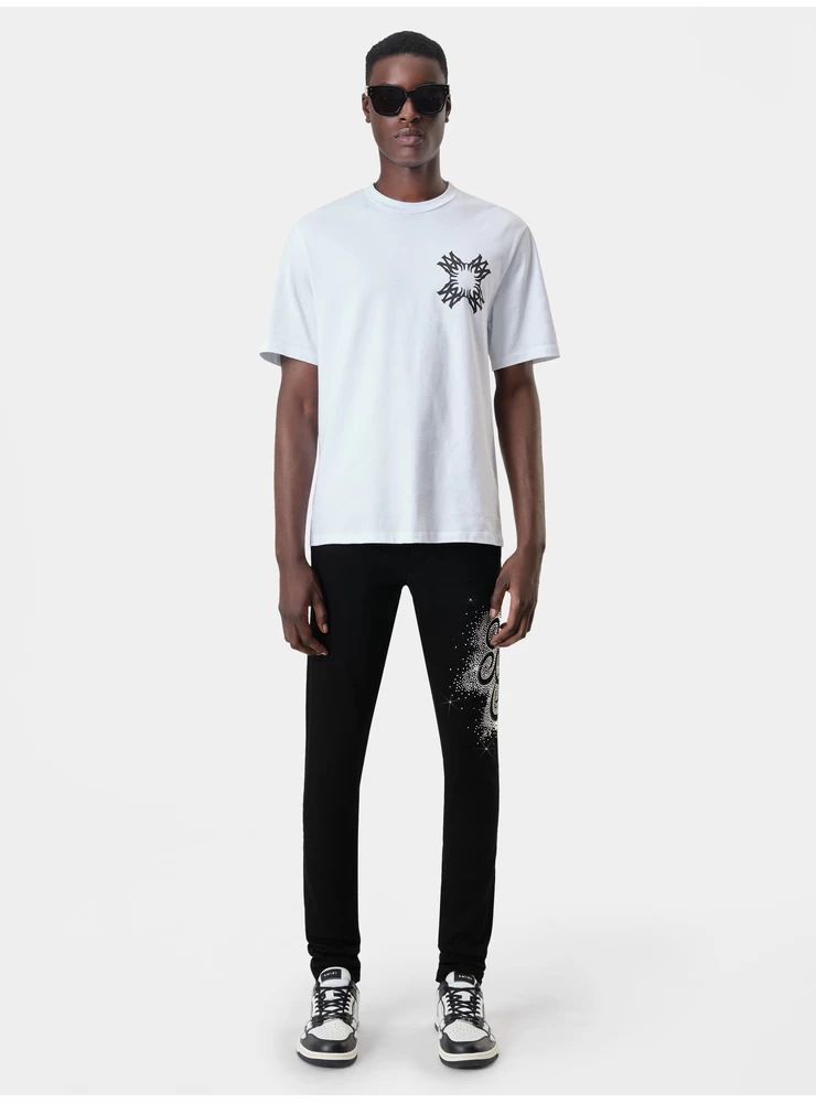 Amiri MA SWIRL CRYSTAL SKINNY JEAN - Black