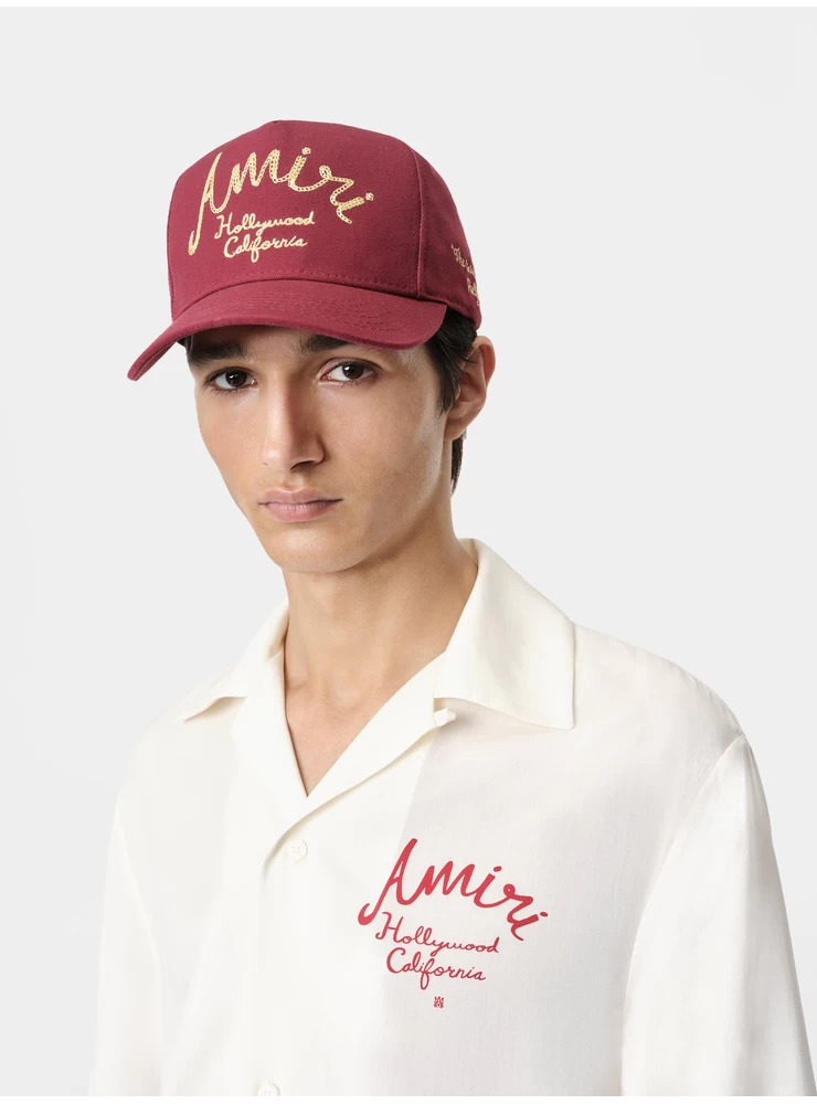Amiri AMIRI HOLLYWOOD CANVAS HAT - Burgundy