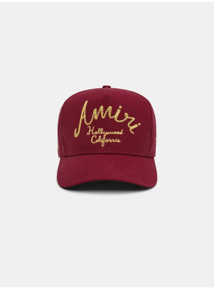 Amiri AMIRI HOLLYWOOD CANVAS HAT - Burgundy