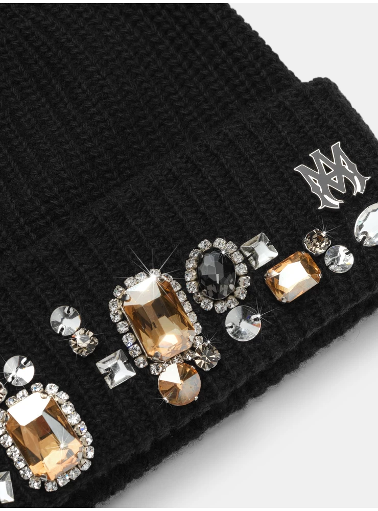 Amiri CHUNKY CRYSTAL BEANIE - Black