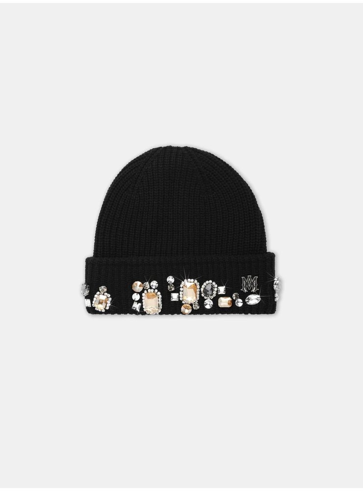 Amiri CHUNKY CRYSTAL BEANIE - Black