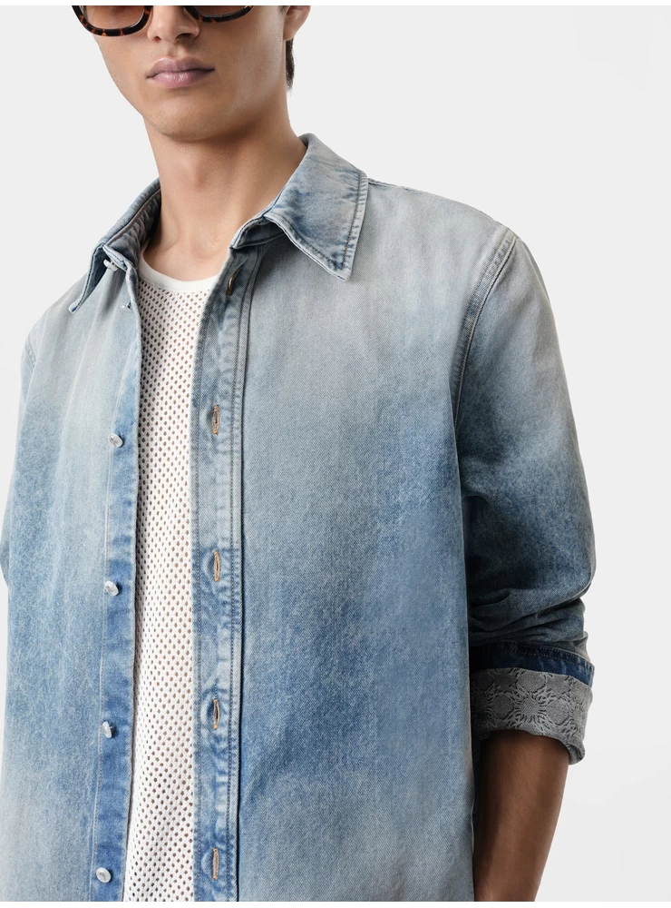 Amiri MA QUAD INTERIOR LONG SLEEVE SHIRT - Antique Indigo