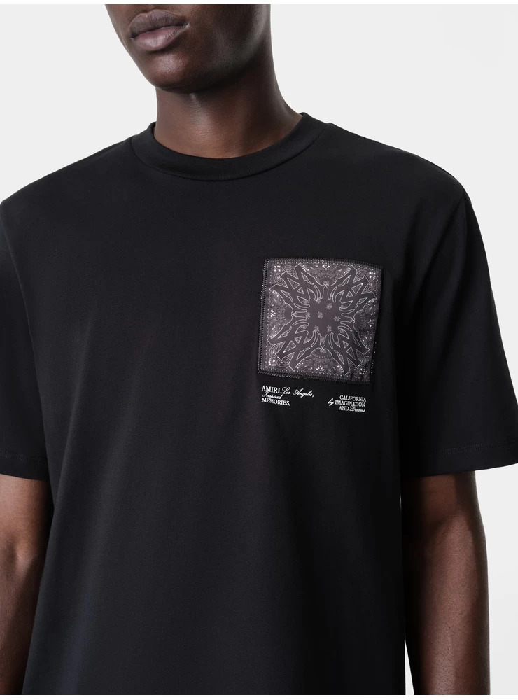 Amiri MA BANDANA SILK APPLIQUE TEE - Black