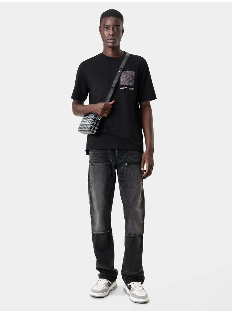 Amiri MA BANDANA SILK APPLIQUE TEE - Black
