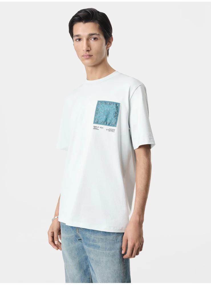 Amiri MA BANDANA SILK APPLIQUE TEE - Ice