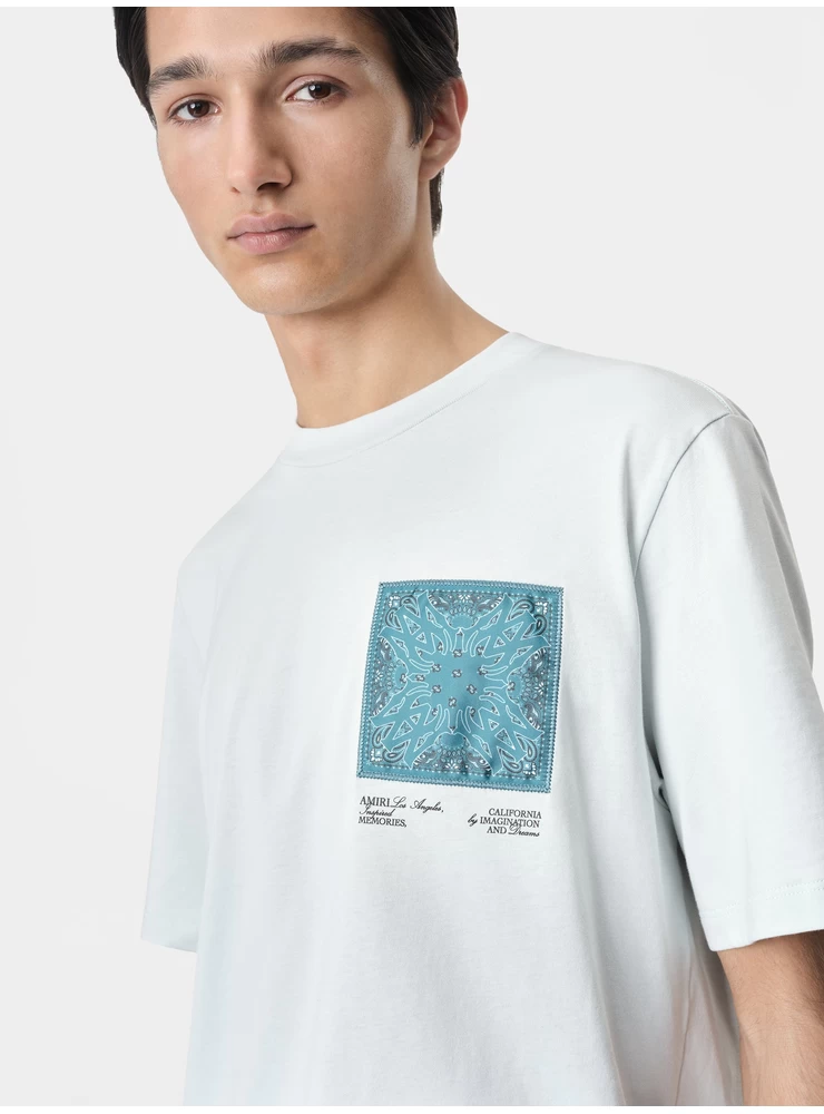 Amiri MA BANDANA SILK APPLIQUE TEE - Ice