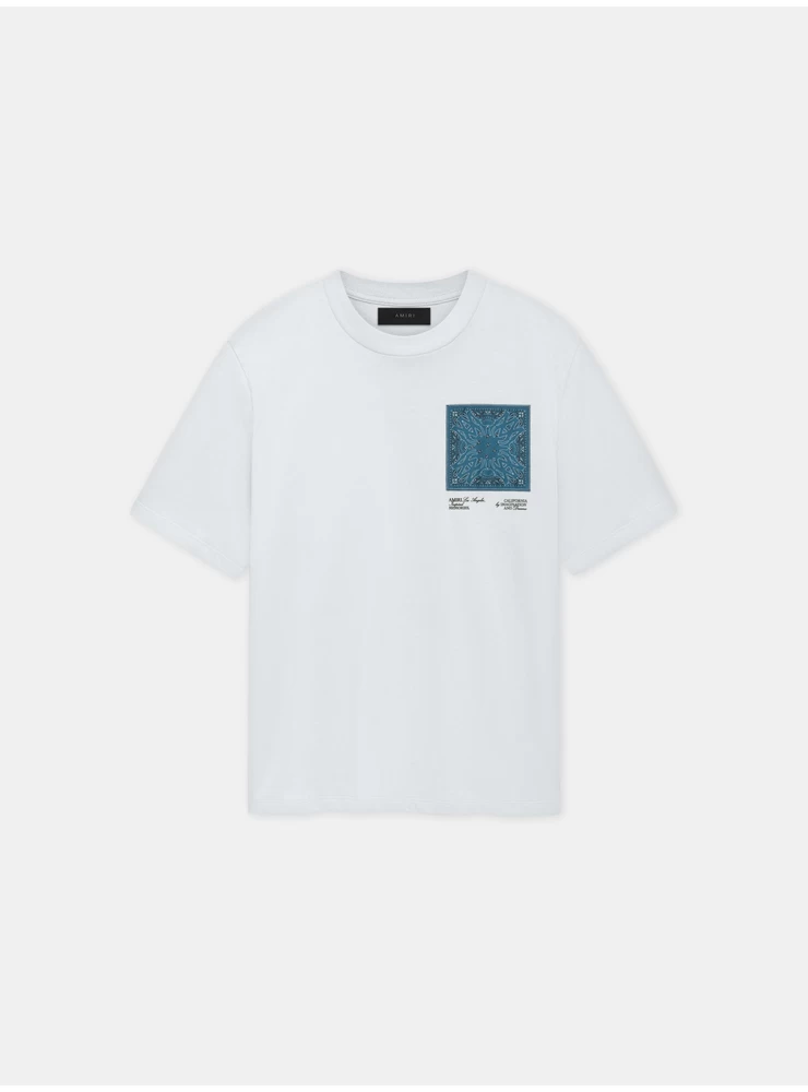 Amiri MA BANDANA SILK APPLIQUE TEE - Ice