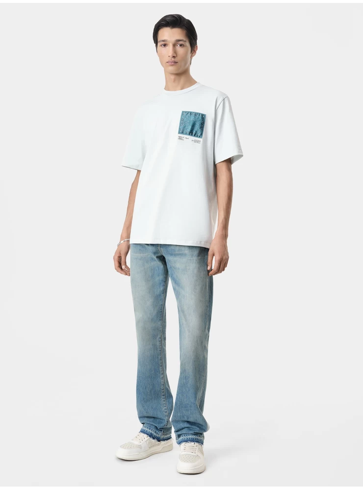 Amiri MA BANDANA SILK APPLIQUE TEE - Ice
