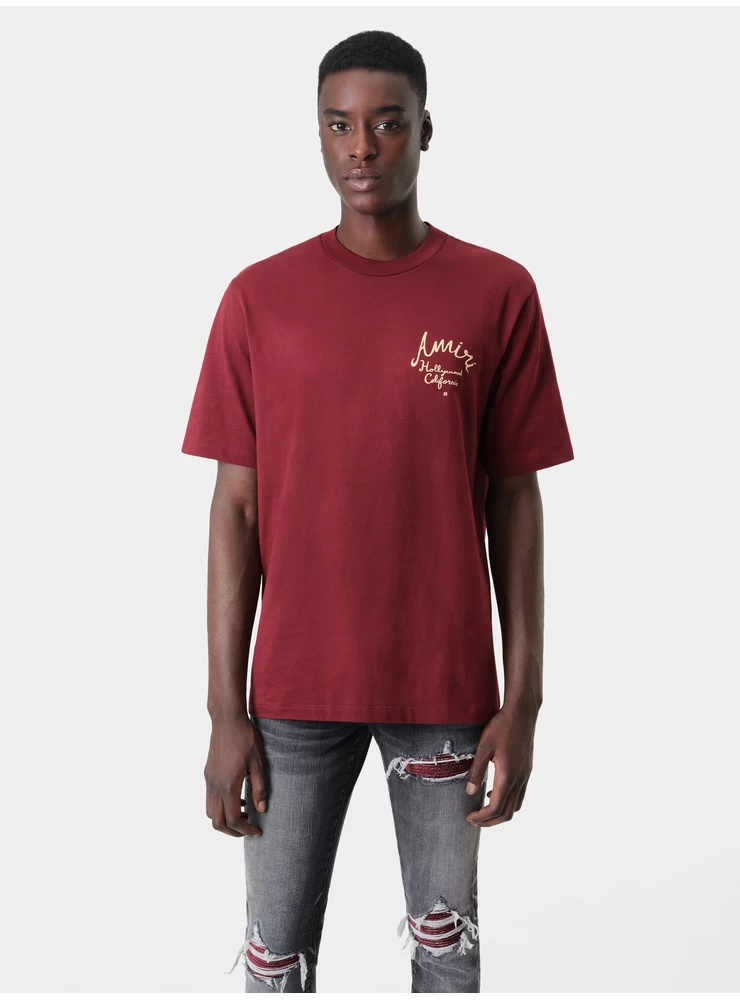Amiri AMIRI HOLLYWOOD TEE - Burgundy