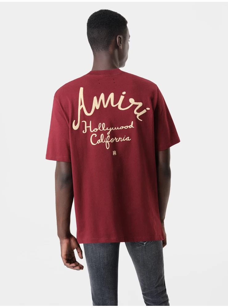 Amiri AMIRI HOLLYWOOD TEE - Burgundy