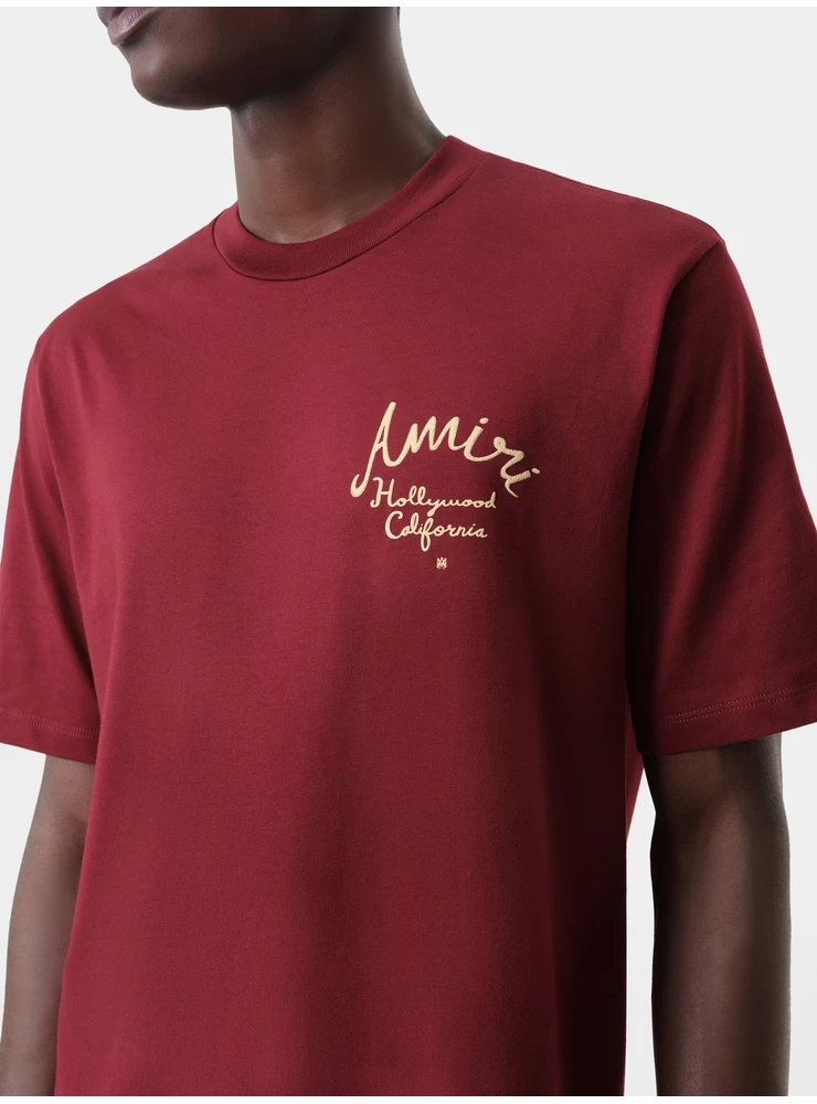 Amiri AMIRI HOLLYWOOD TEE - Burgundy