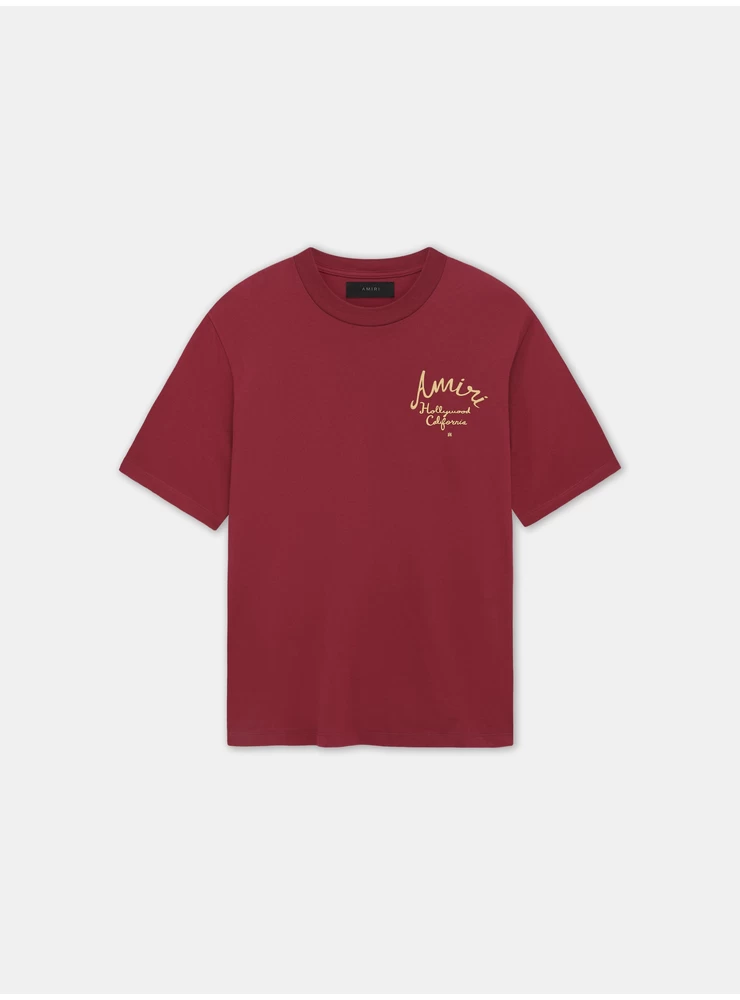 Amiri AMIRI HOLLYWOOD TEE - Burgundy