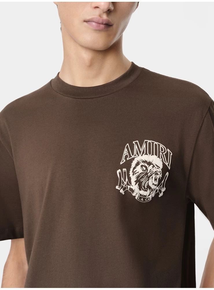 Amiri LION OUTLINE TEE - Dark Brown