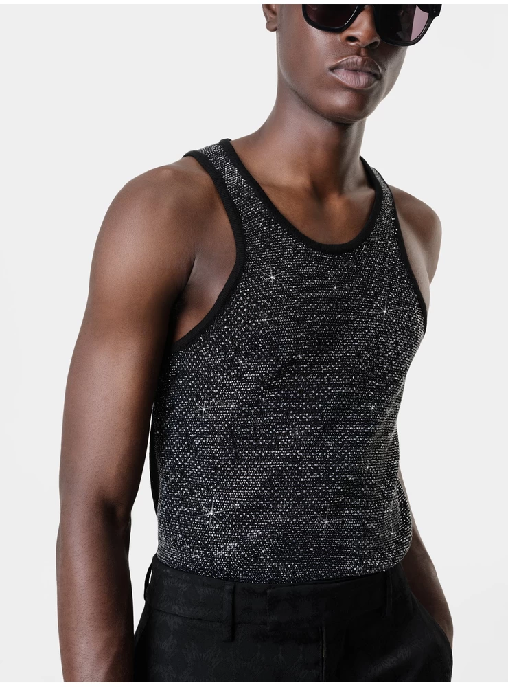 Amiri CRYSTAL TANK TOP - Black
