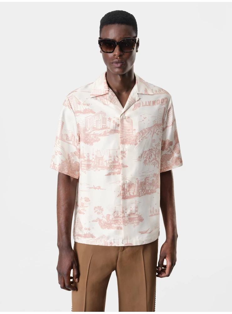 Amiri LA LANDMARK BOWLING SHIRT - Alabaster