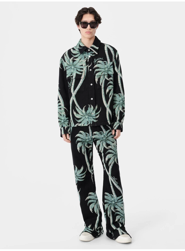 Amiri TWISTED PALMS TAPESTRY OVERSHIRT - Black