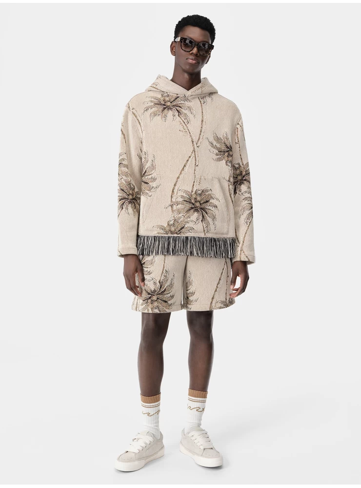Amiri TWISTED PALMS TAPESTRY HOODIE - Alabaster