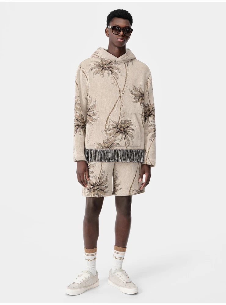 Amiri TWISTED PALMS TAPESTRY SHORT - Alabaster