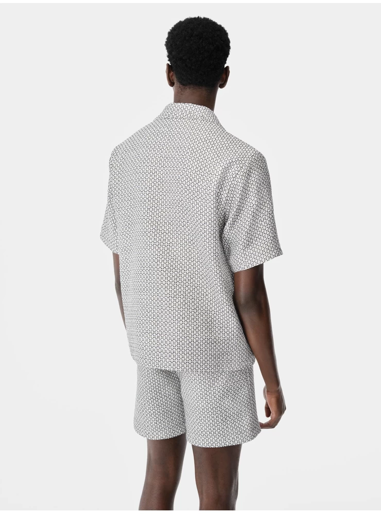 Amiri TWEED CAMP SHIRT - Cerulean