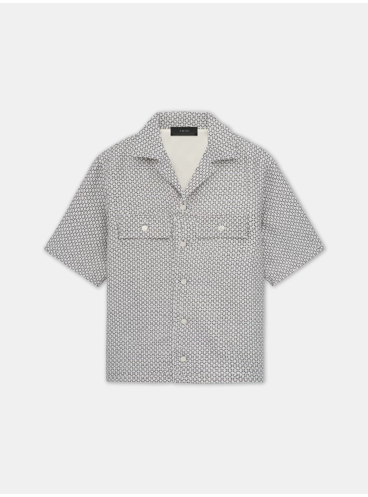 Amiri TWEED CAMP SHIRT - Cerulean