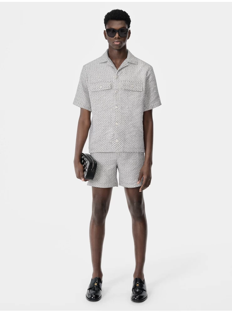 Amiri TWEED FLAP POCKET PULL ON SHORT - Cerulean