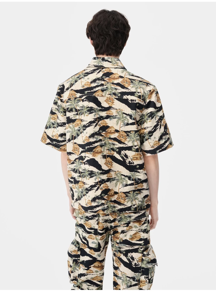 Amiri AMIRI REPEAT PALM CAMP SHIRT - Mojave Desert