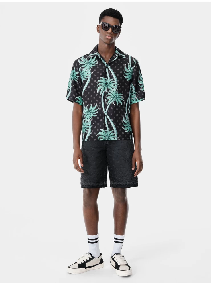 Amiri PALM BOWLING SHIRT - Black