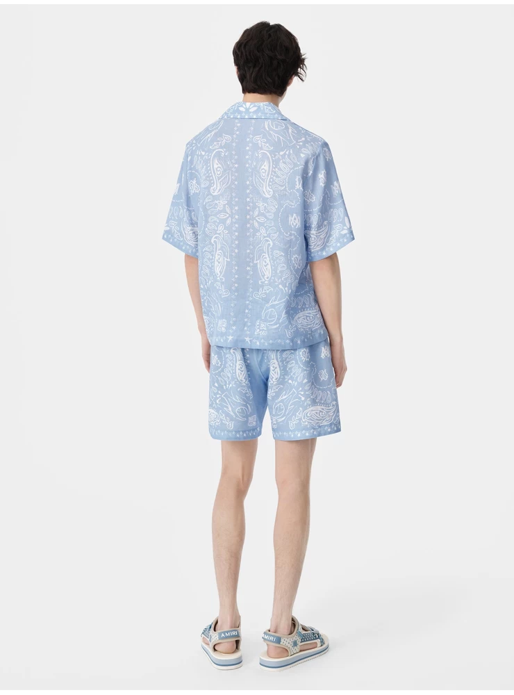 Amiri BANDANA WATERCOLOR SHORT - Cerulean