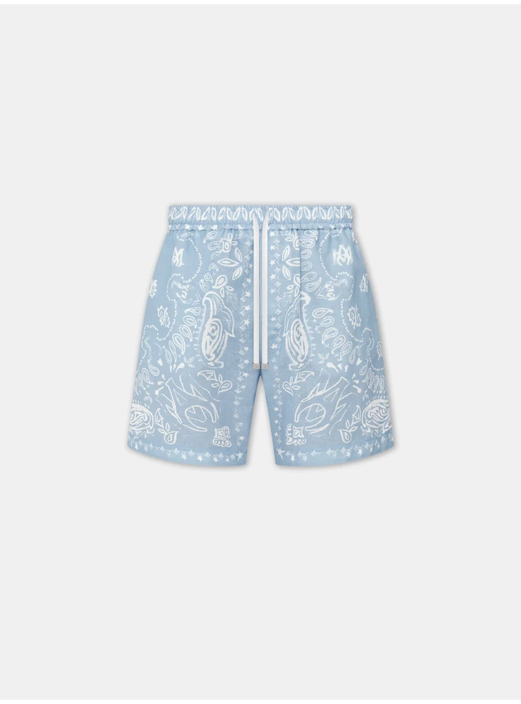 Amiri BANDANA WATERCOLOR SHORT - Cerulean