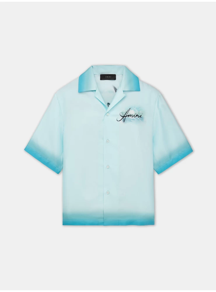 Amiri RESORT CLUB BOWLING SHIRT - Cerulean