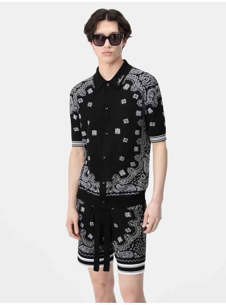 Amiri BANDANA POLO - Black