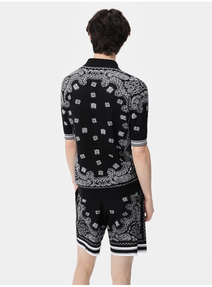Amiri BANDANA POLO - Black