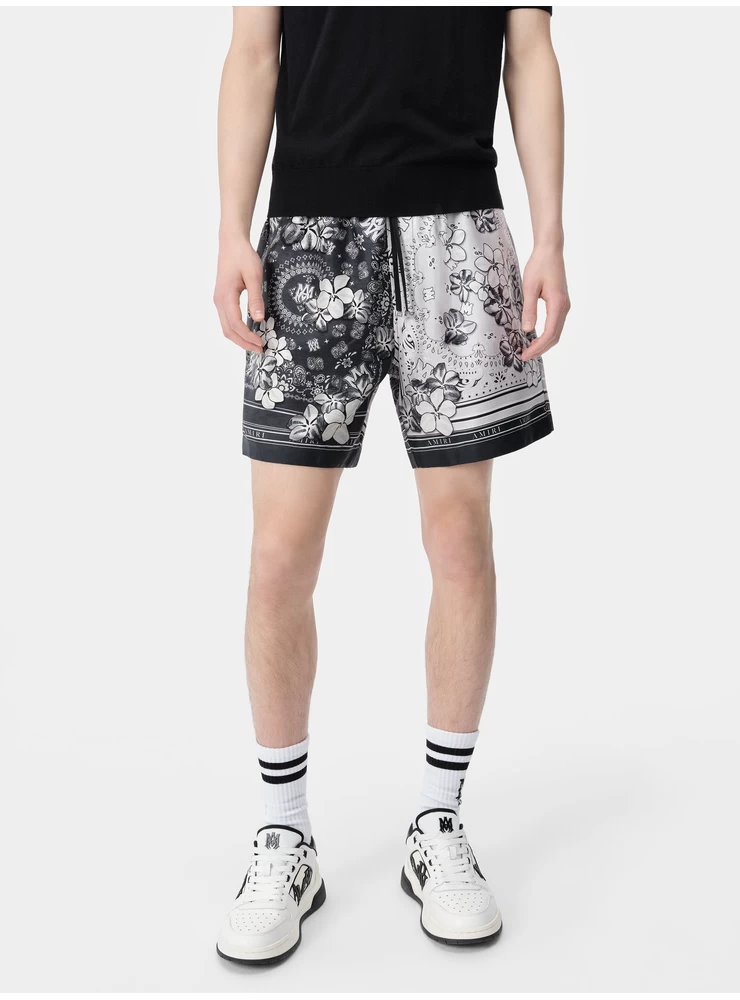 Amiri BANDANA FLORAL SHORT - Black