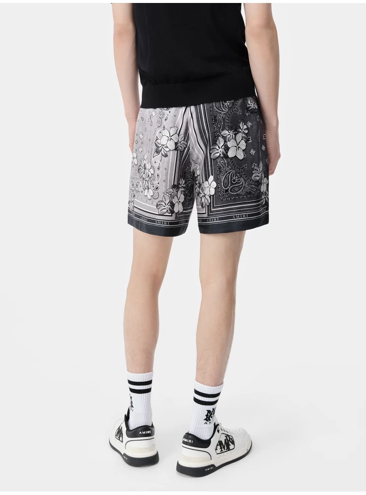 Amiri BANDANA FLORAL SHORT - Black