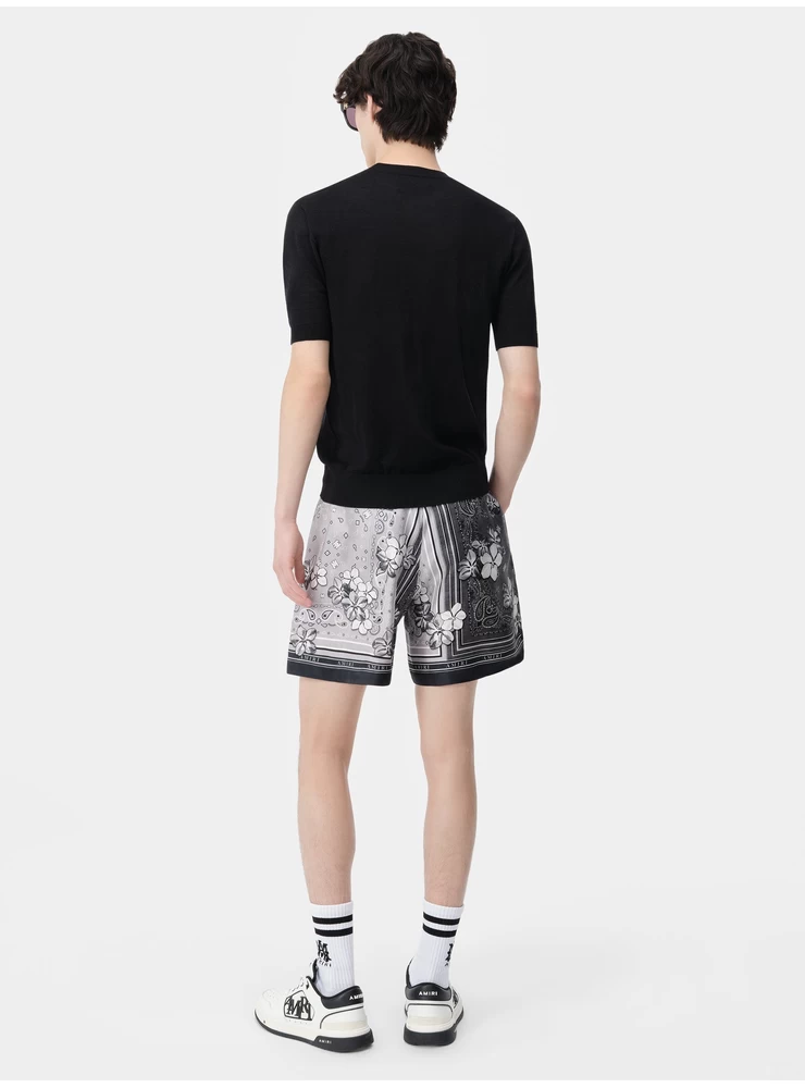 Amiri BANDANA FLORAL SHORT - Black
