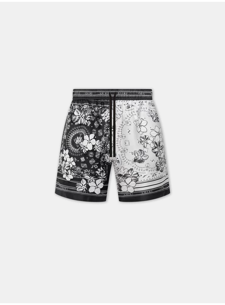 Amiri BANDANA FLORAL SHORT - Black